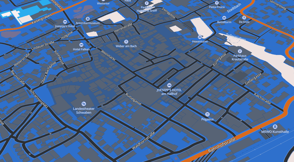 cool colors on the map